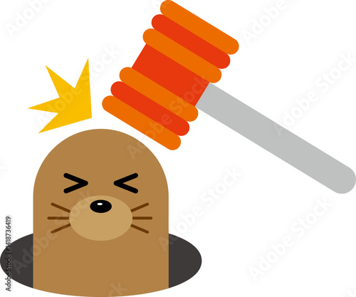 두더지 게임 일러스트