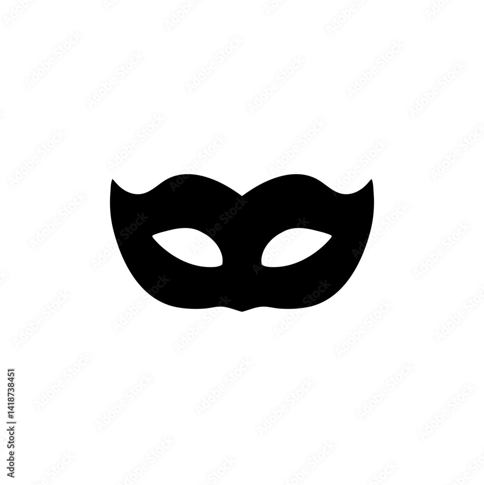Black carnival mask icon. Vector illustration Black carnival mask icon. Vector illustration