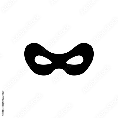 Black carnival mask icon. Vector illustration 