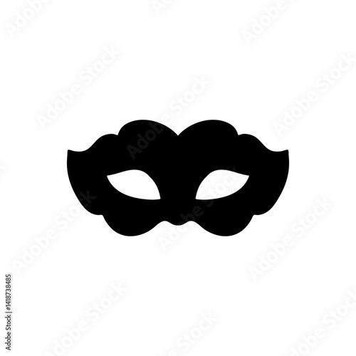 Black carnival mask icon. Vector illustration 