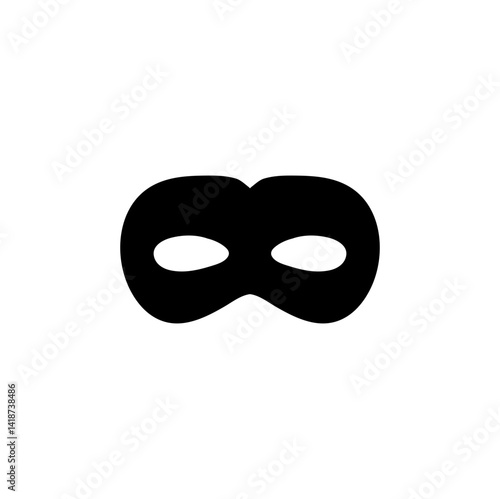 Black carnival mask icon. Vector illustration 