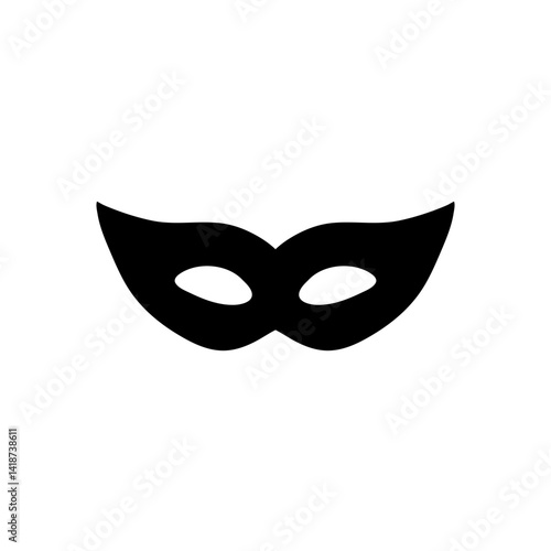 Black carnival mask icon. Vector illustration 