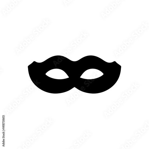 Black carnival mask icon. Vector illustration 