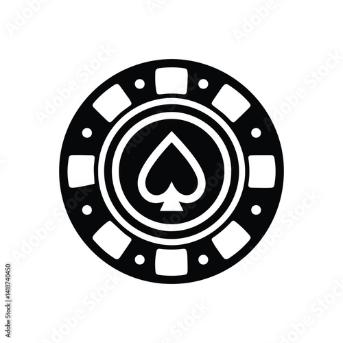 casino chip icon, gambling symbol isolated on transparent background