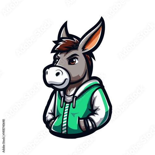 donkey mascot logo vector illustration