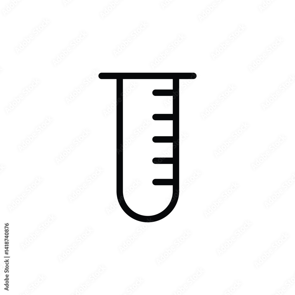 Simple Line Icon Test Tube with Measurement Marks Science, Lab, Experiment, Research, Chemistry Simple Line Icon Test Tube with Measurement Marks Science, Lab, Experiment, Research, Chemistry