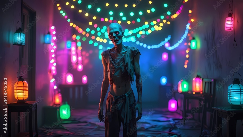 Zombie dancing in the nightclub Zombie dancing in the nightclub