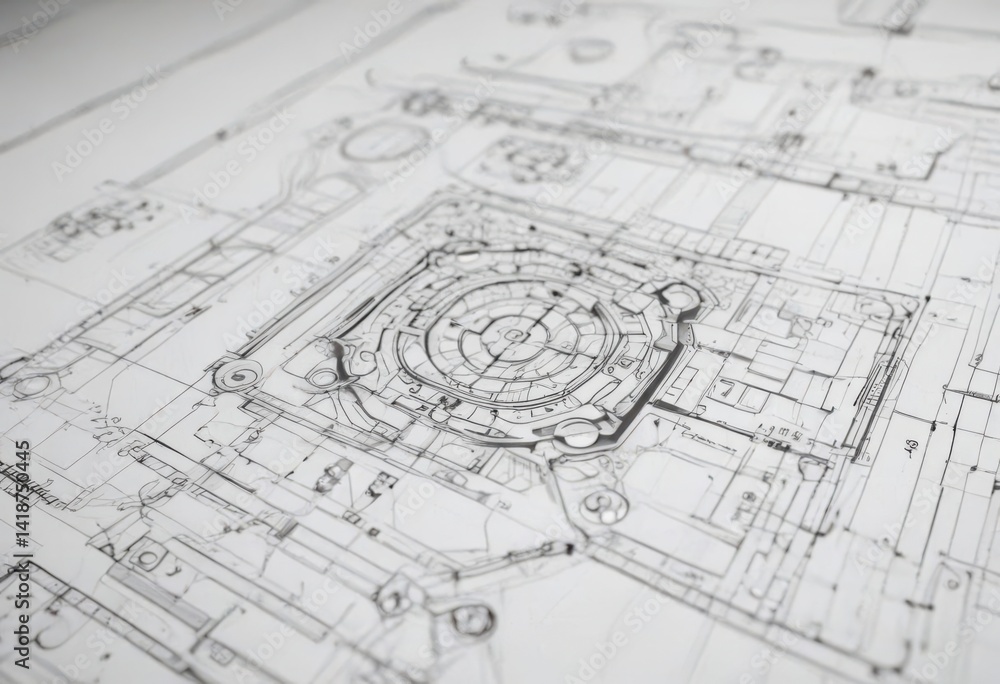 Technical drawing blueprint style, white background, black outlines , white, design Technical drawing blueprint style, white background, black outlines , white, design