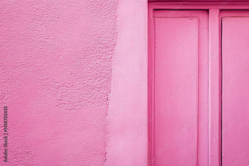 Fototapeta premium Pink Wall with Pink Door