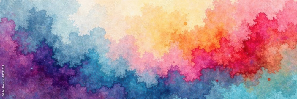 Fototapeta premium Watercolor abstract background with vibrant colors and texture, textured, illustration