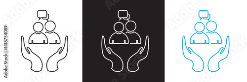 Support  icon. Vector for websites, mobile interfaces, presentations, banner, visual branding etc. Vector illustration. isolated on white and black background. EPS 10