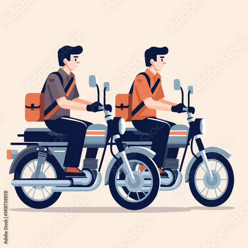 vector image of a person riding a cross motorbike