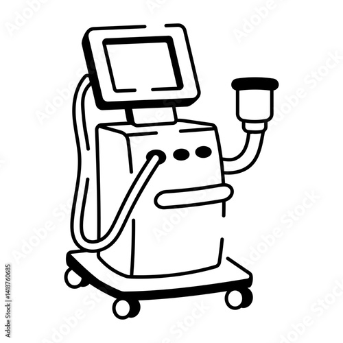 A doodle style icon of ventilator machine 
