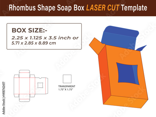 Innovative Rhombus Shape Soap Box LASER CUT Template for Handmade Soaps