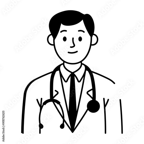 A doodle style icon of a general practitioner 
