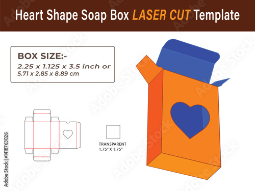 Heart Shape Soap Box LASER CUT Template for Romantic Packaging