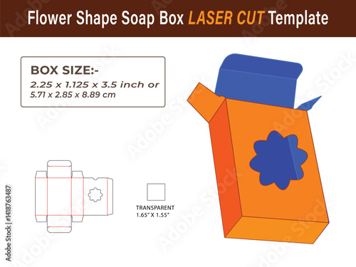 Flower Shape Soap Box LASER CUT Template for Elegant Packaging