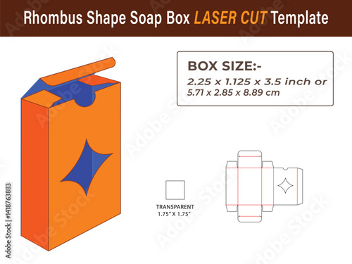 Customizable Rhombus Shape Soap Box LASER CUT Design Template