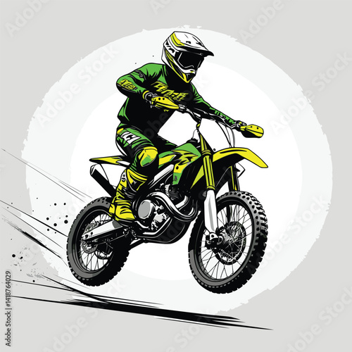 unique and cool motorcross vector