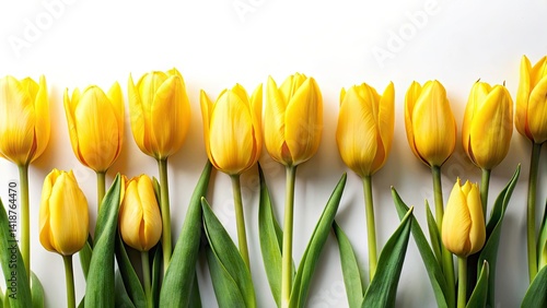 Vibrant Yellow Tulip Field Photography: Spring Blooms, Dutch Flowers, Nature Scenery