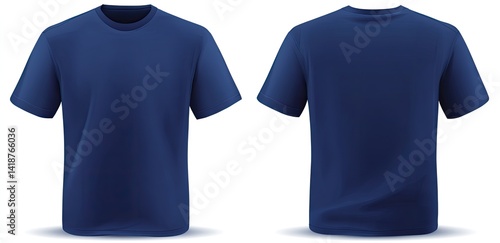 Blank Navy Blue T-Shirt Mockup