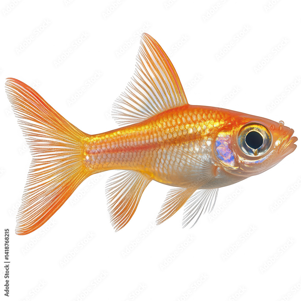 A Vibrant Orange Goldfish Swimming Gracefully in Open Water A Vibrant Orange Goldfish Swimming Gracefully in Open Water