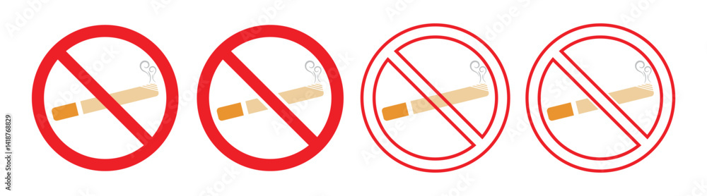 No smoking sign vector icon. Don't smoke prohibition sign design. No sign, red warning Prohibition. vector illustration No smoking sign vector icon. Don't smoke prohibition sign design. No sign, red warning Prohibition. vector illustration