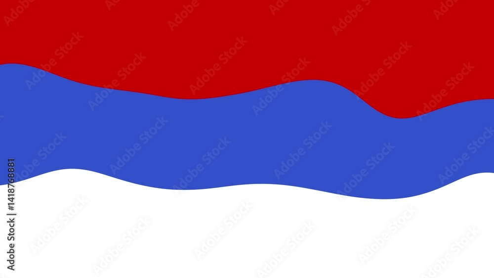 Dynamic Flat Animated Video Background Red, Blue, White Abstract Waves