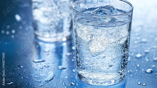 Refreshing Sparkling Water in Glass