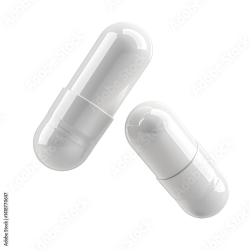 White capsules medication medicine health care diet isolated on transparent  background png