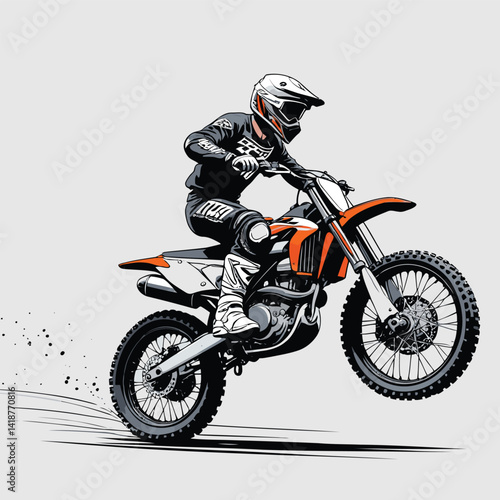 unique and cool motorcross vector