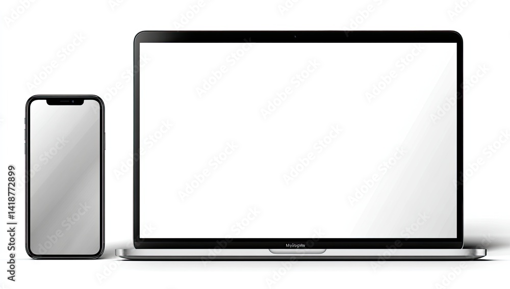 Mockup of laptop and smartphone Mockup of laptop and smartphone