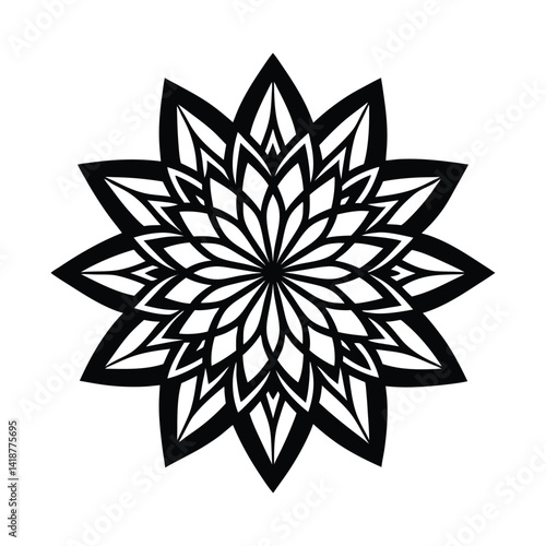 fine line floral mandala