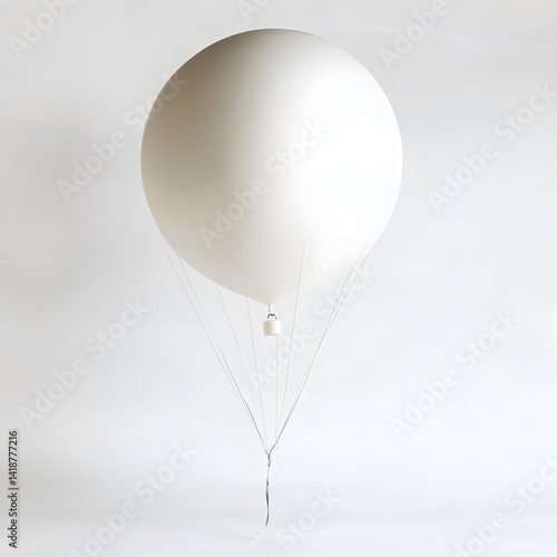 White weather balloon ascending.