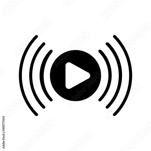 video streaming icon color editable on white background