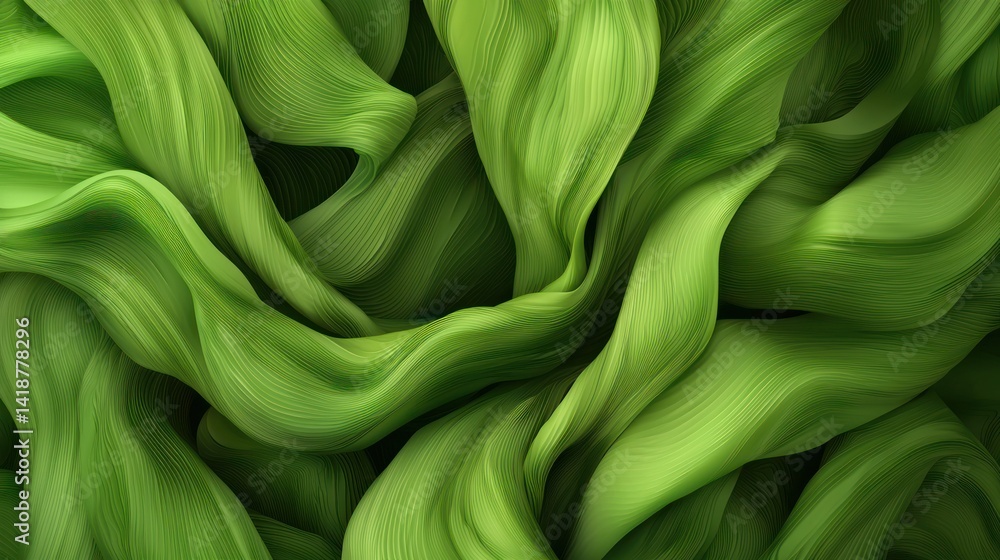 Abstract swirling green fabric textures Abstract swirling green fabric textures