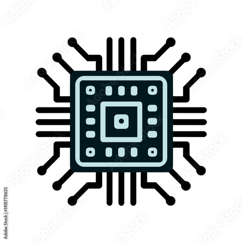 半導体のシンプルなベクターイラスト