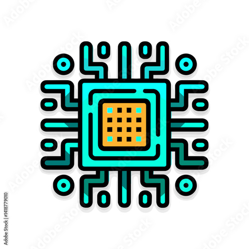 半導体のシンプルなベクターイラスト