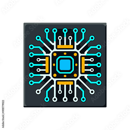 半導体のシンプルなベクターイラスト