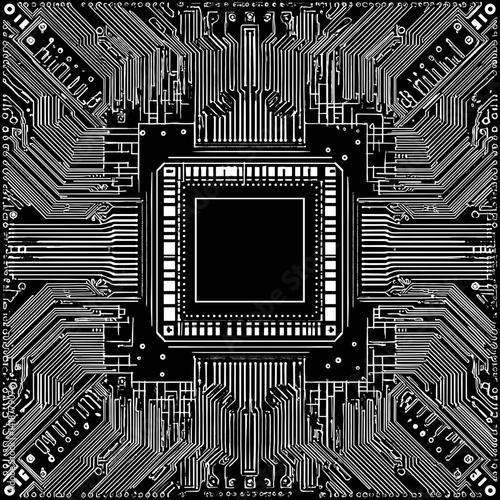 モノクロの半導体のベクターイラスト