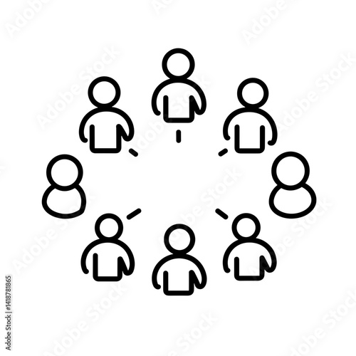 People Communicating in Circle Icon with Simple Design  