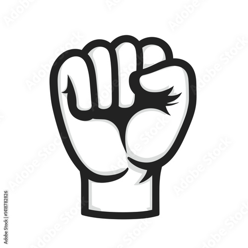 Simple Fist Icon Representing Strength in Minimalist Style  