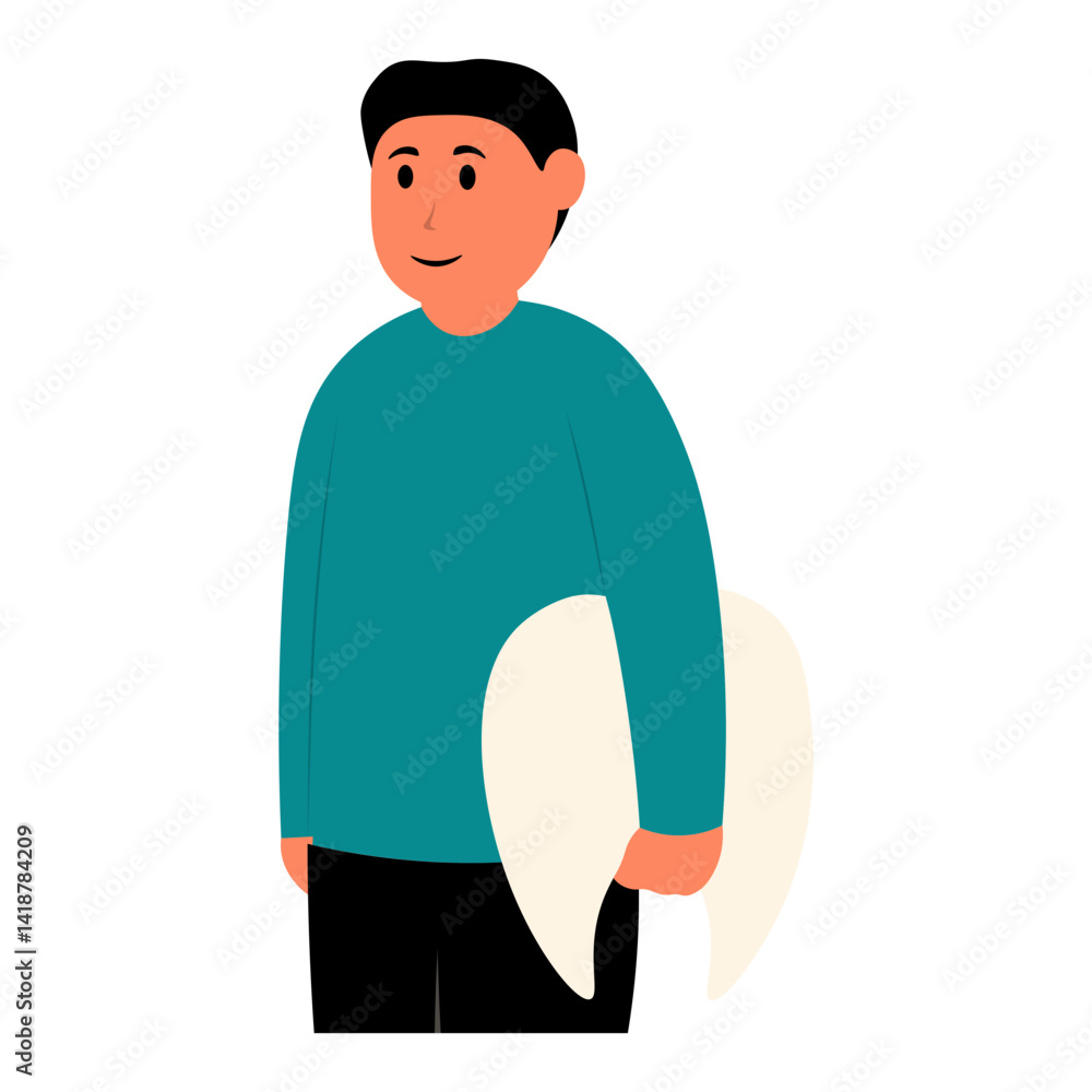 Dental Care Character in Flat Design. Vector Illustration.