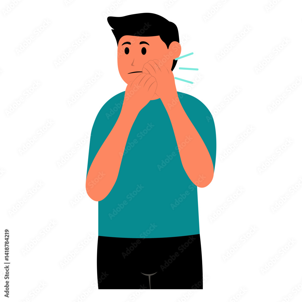 Dental Care Character in Flat Design. Vector Illustration.