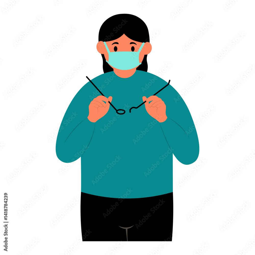 Dental Care Character in Flat Design. Vector Illustration.