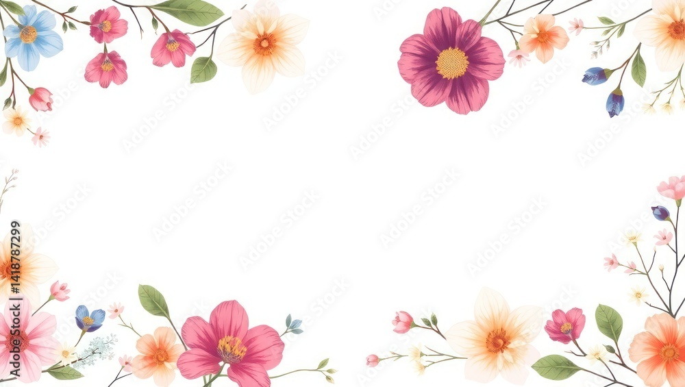 frame with flowers frame with flowers