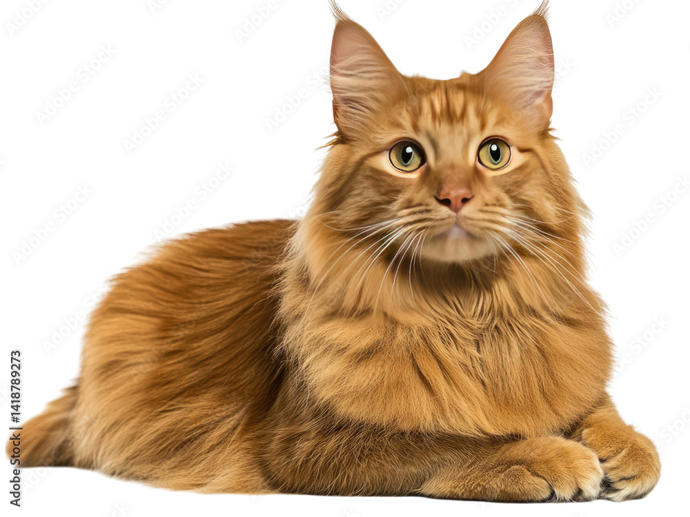 Obraz premium Majestic Ginger Cat Portrait A Stunning Image of a Longhaired Cat