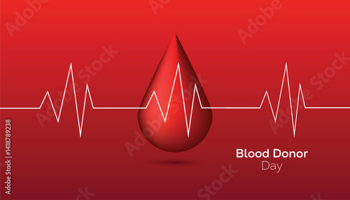 June is World Blood Donor Day. Vector template Design for banner, greeting card, poster, prints, social media post ,flyer , T shirt with background.