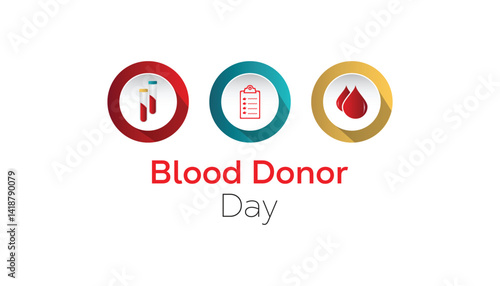 June is World Blood Donor Day. Vector template Design for banner, greeting card, poster, prints, social media post ,flyer , T shirt with background.