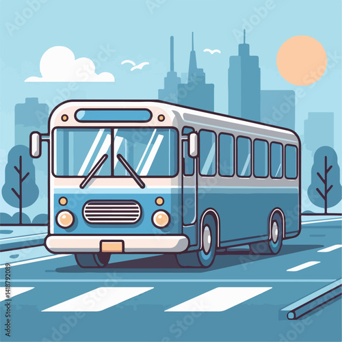 vector image of bus